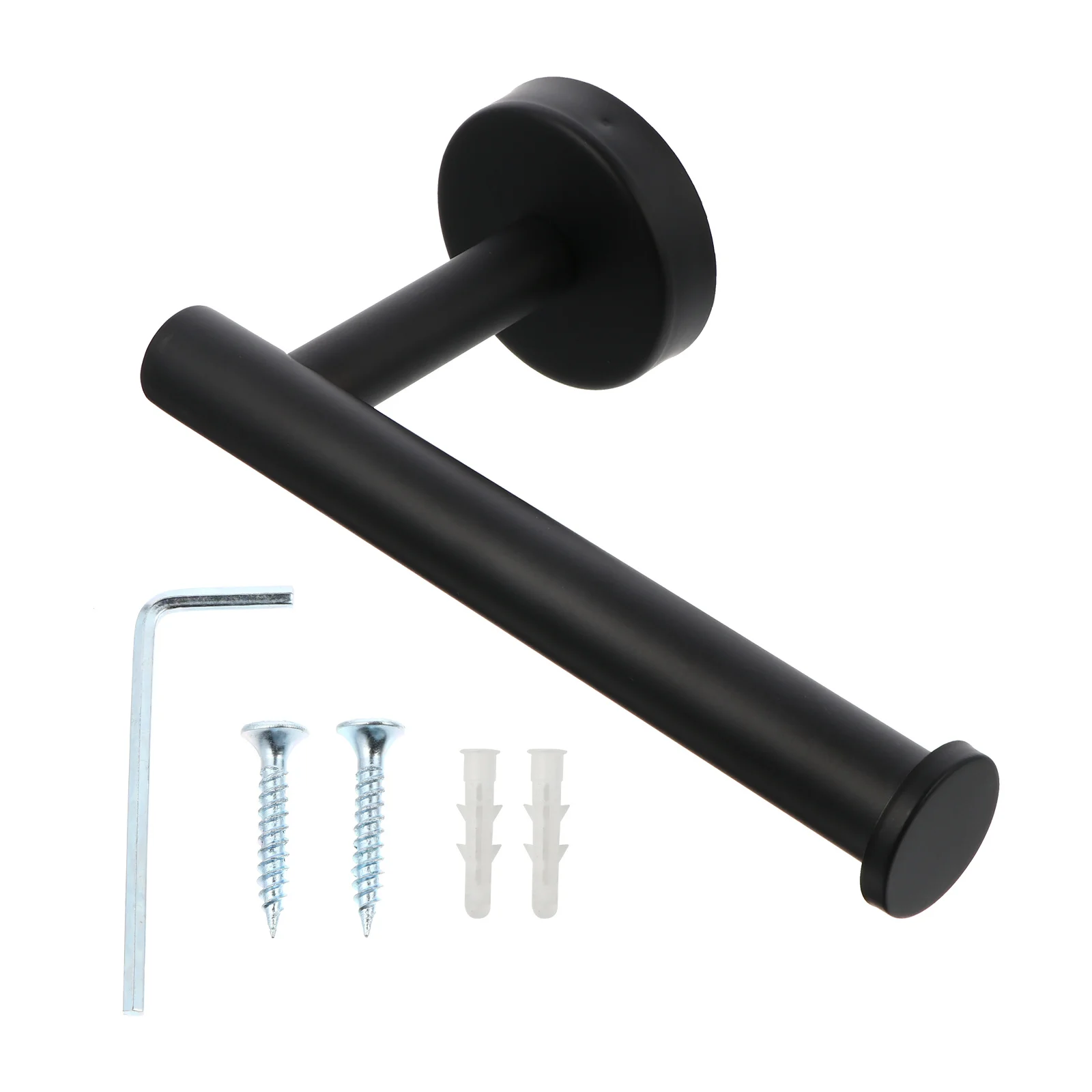 حامل المناشف الورقية المثبت على الحائط، رف مناديل المطبخ المعدني الأسود، تصميم مثقوب لرف تخزين الحمام من الفولاذ المقاوم للصدأ