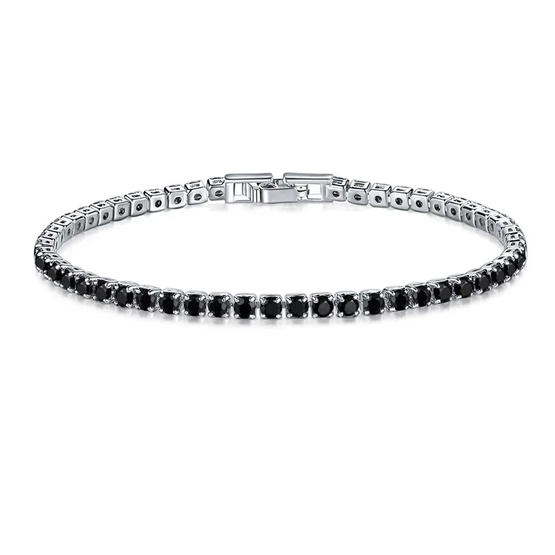 Heißer Sterling 925 Silber Volle AAA Zirkon Armband Edlen Schmuck 16 cm-19 cm 2-3mm glänzende CZ Zubehör Für Frauen Jahrestag Geschenk – Detail 11
