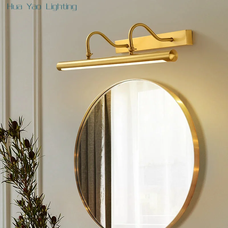 American style bathroom wall lamp, bookcase lighting, adjustable lighting angle, Excellent quality copper vanity mirror lights