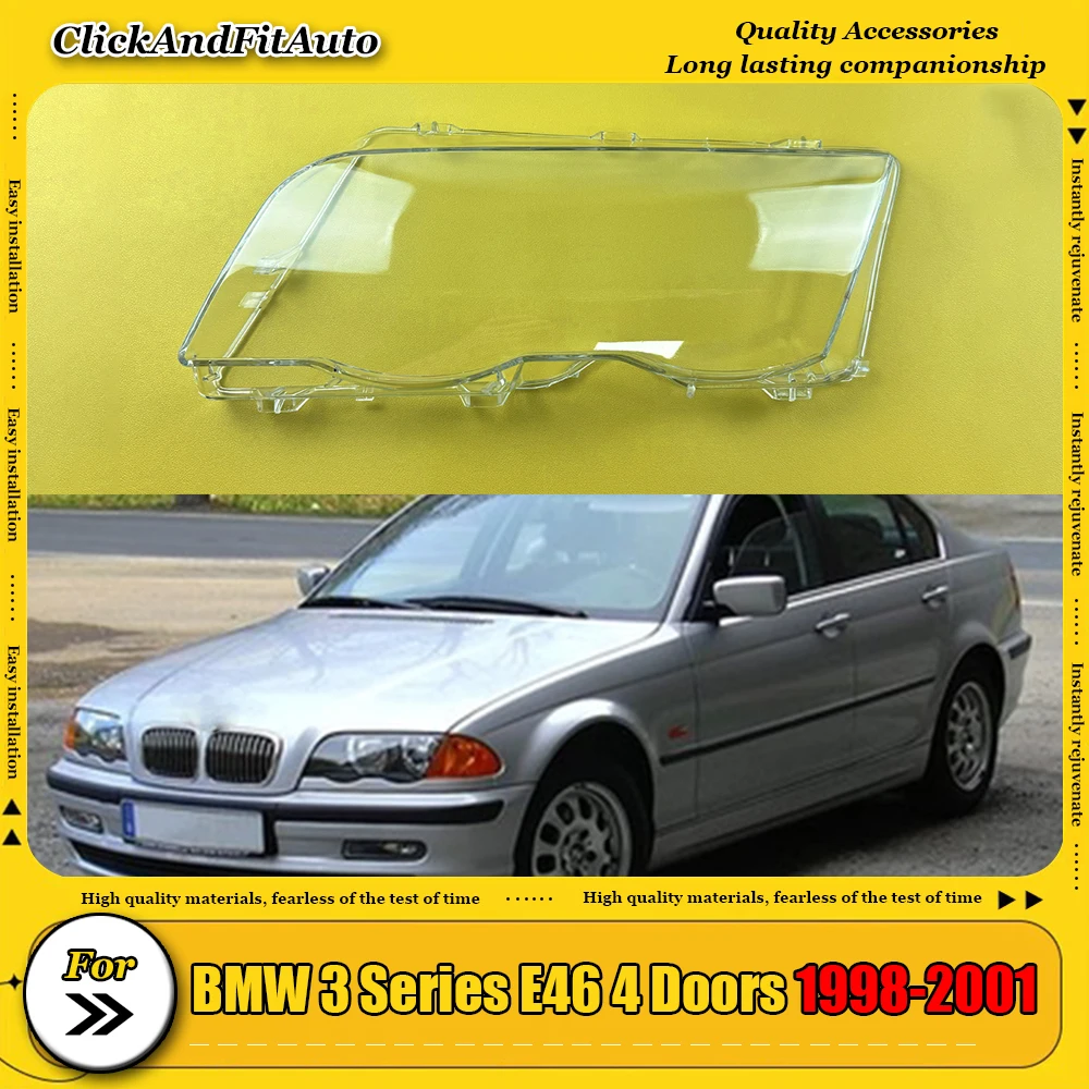 

For BMW 3 Series E46 4 Doors 1998~2001 Headlight Cover Transparent Headlamp Shell Plexiglass Replace Original Lampshade