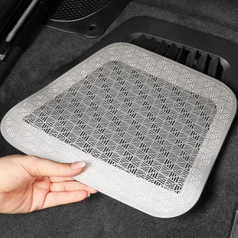 For BMW 5 Series G60 2024 Stainless Steel Black Car Seat Under Air Vent Dust Decorative Cover Interior Car Accessories