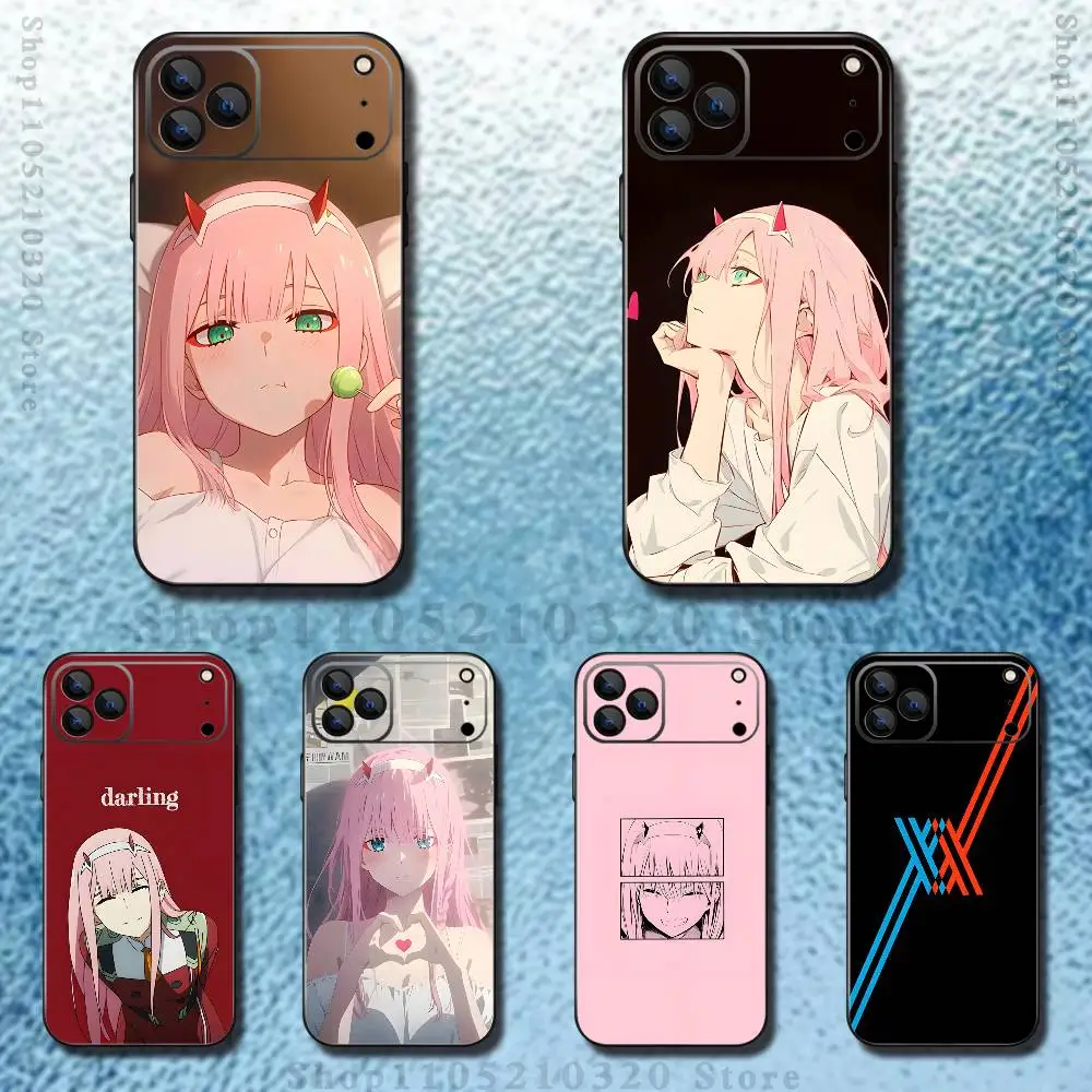 

D-DARLING in the FRANXX 02 Phone Case For iPhone 17,16,15,14,13,12,11 ,Pro Max,XS,X,XR,SE,Mini,8,7,Soft Silicone Black Cover