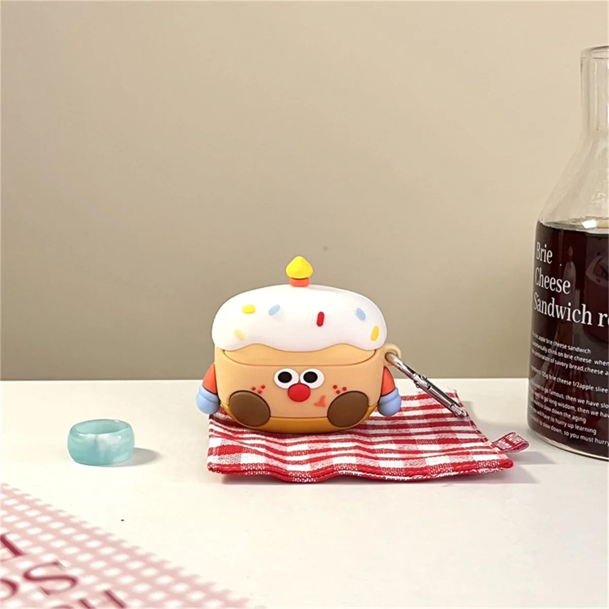 حافظة سماعة الرأس لهاتف سامسونج جالاكسي Buds 3/Buds 3 Pro، حافظة سماعات أذن من السيليكون الناعم بتصميم كرتوني لطيف مع سلسلة مفاتيح