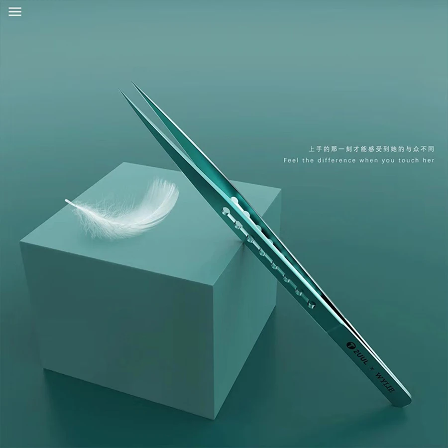 2UUL & WYLIE Ti11 سبائك التيتانيوم ملاقط طرف مستقيم لإصلاح اللوحة الأم للهاتف ، أداة سلك توصيل معزز IC رقاقة دقيقة #5