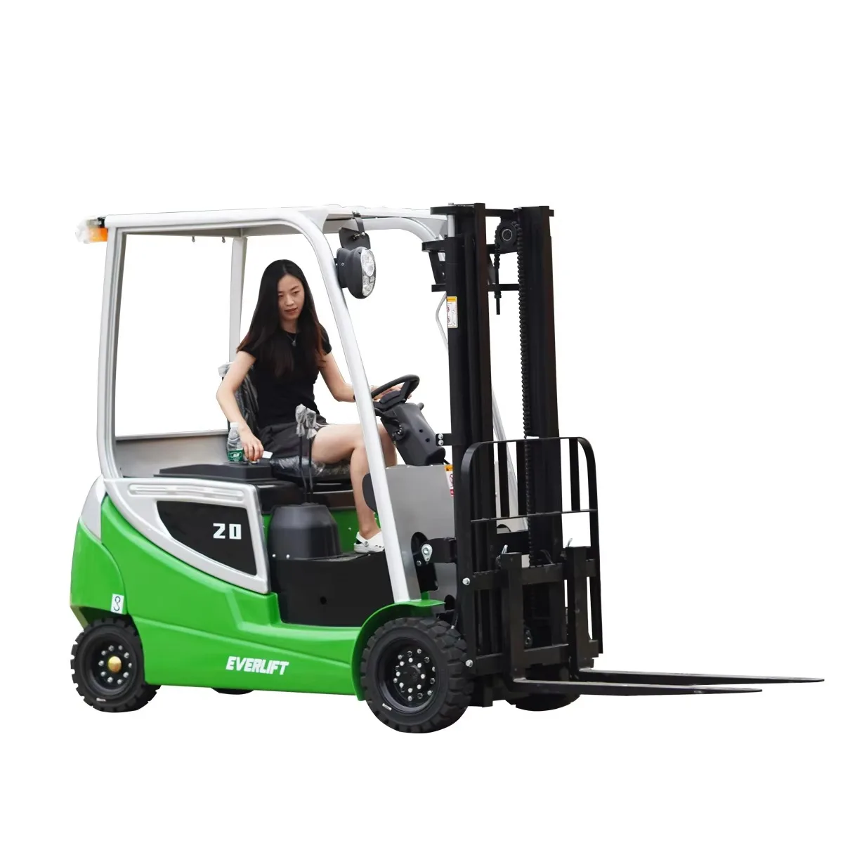 Fully free lift small forklift 1500, 2000 kg 3000, 5000 mm seated electric forklift with side shifter three-cylinder mast