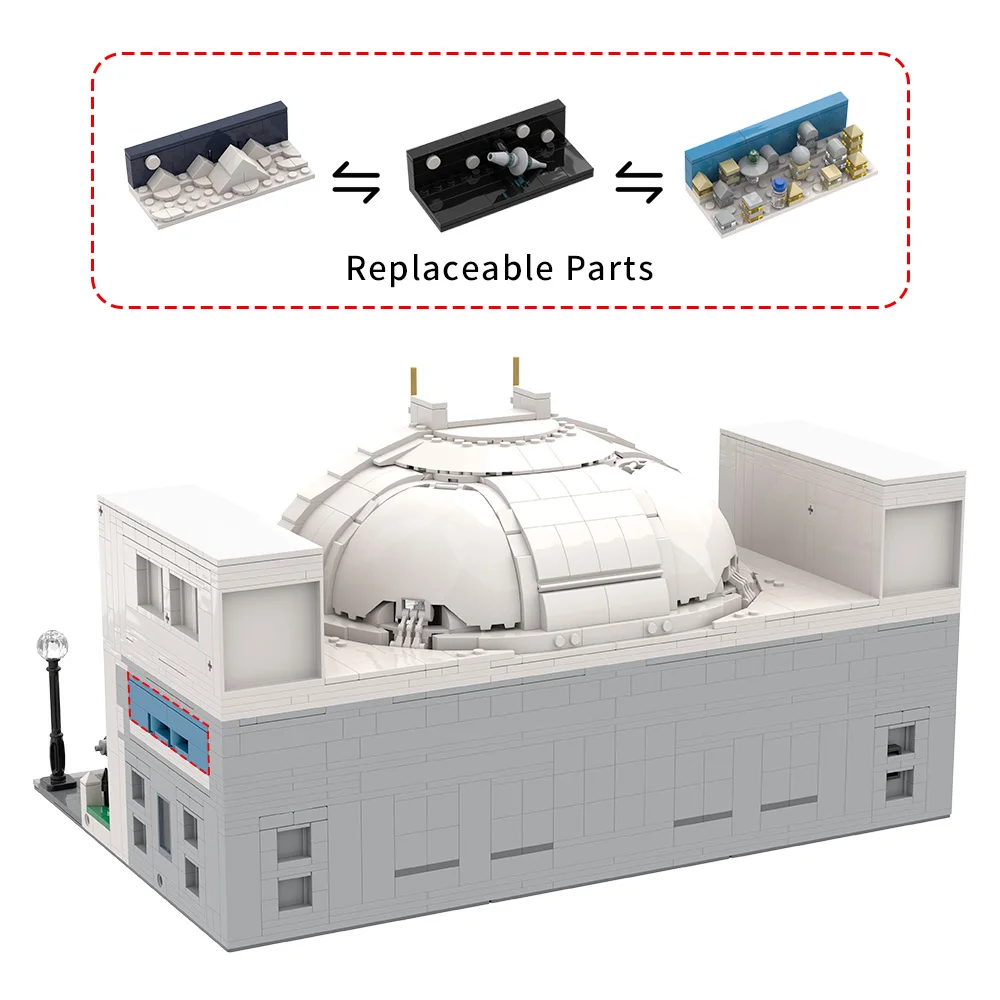 Gobricks MOC ストリートビュー市庁舎ビルディングブロック映画シーン建築レンガ diy 組み立ておもちゃ子供のギフト
