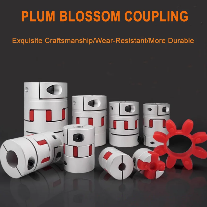 1PC D45L65 Curved Jaw Coupling Aluminum Alloy Flexible Coupler Spider Insert Servo Motor CNC Lead Screw Transmission Parts