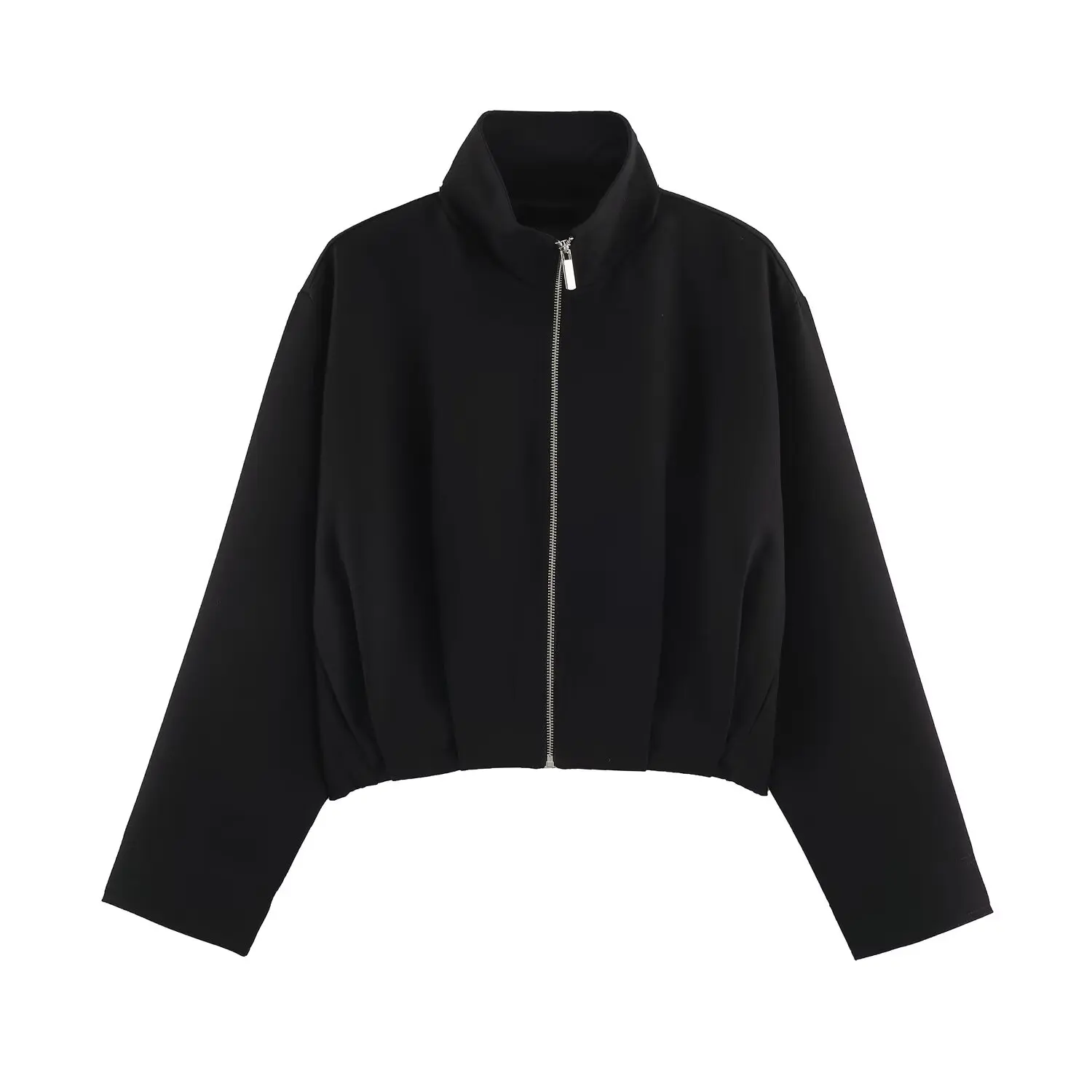 KONDALA Damen Trendige Lässige Stehkragen-Jacke Minimalistische Pendler-Jacke mit Plissiertem Saum und Reißverschluss 2026 Herbst Vielseitige Jacken – Detail 14