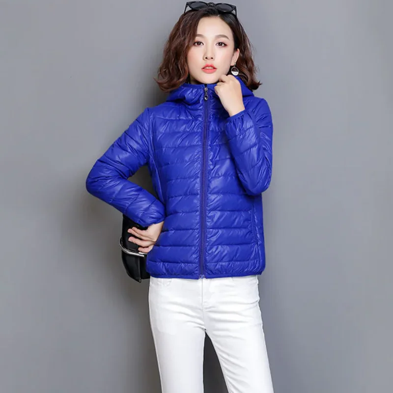 Cropped Thick Padding Feather Zip-up Quilted Padded Female Coats Short Hoodie Lightweight Puffer Women\'s Jacket High Quality Hot