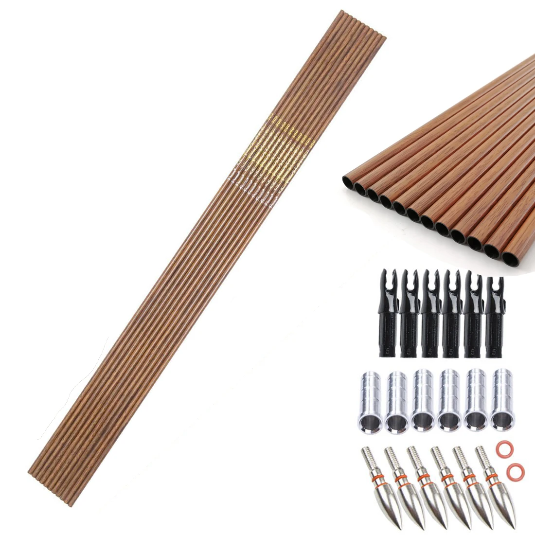 

12pcs carbon arrow shaft ID6.2mm 32inch Spine400 500 600 0.003+-. For DIY Archery Bow Hunting Shooting with arrowhead insert