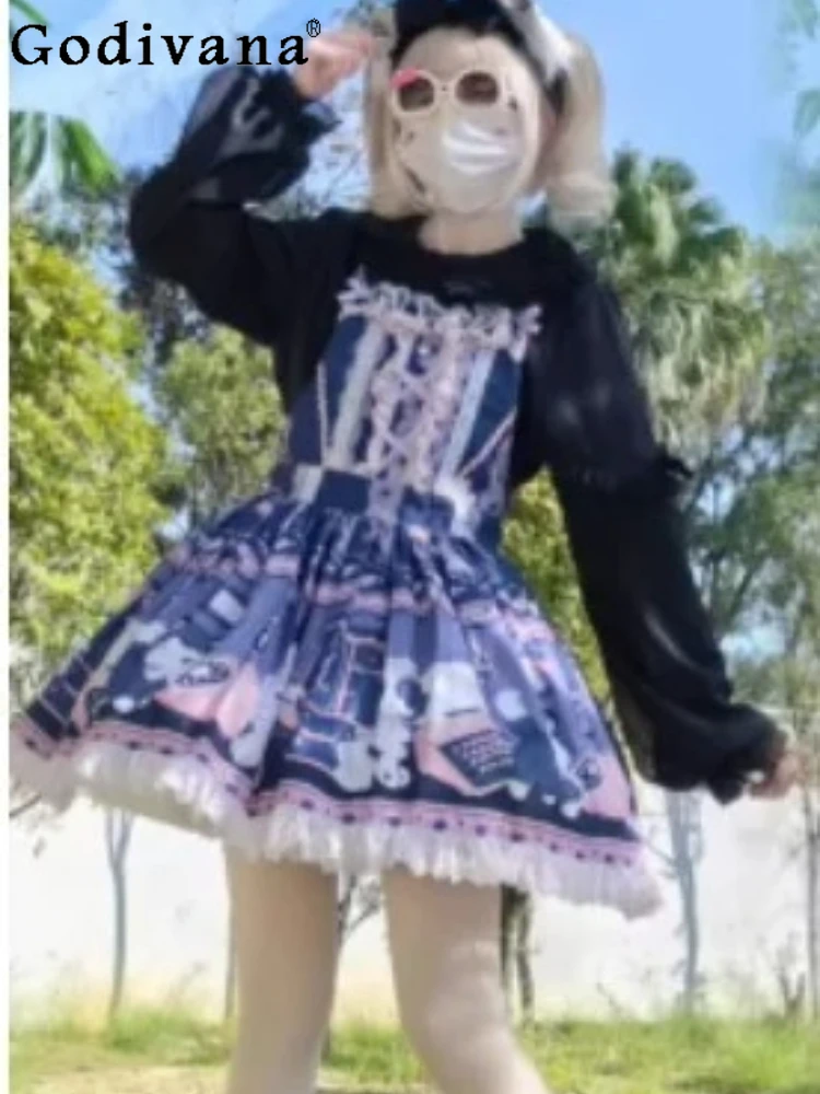 

Spring Autumn Lolita Peter Pan Collar Long Lantern Sleeve Sweet Girls Bottoming Shirt Fashion Lace Versatile Age-reducing Tops