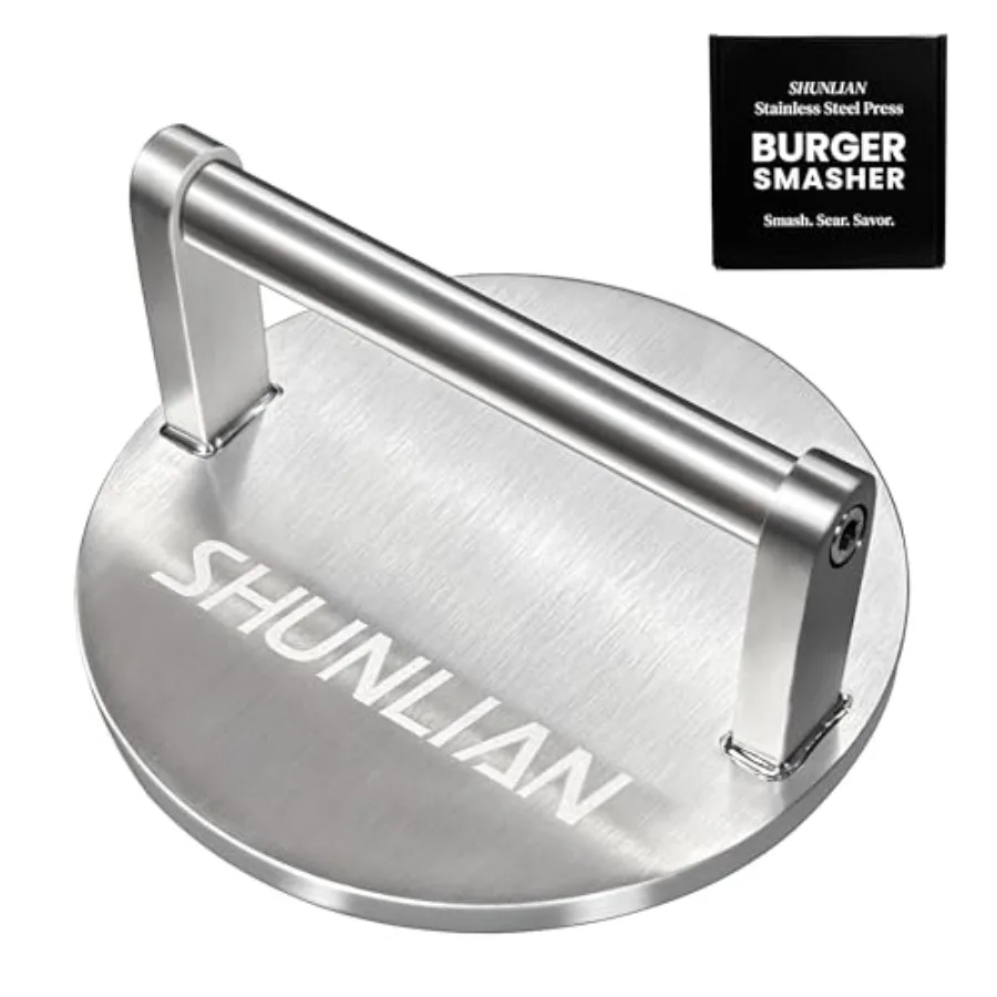 

Пресс для бургеров 6 дюймов, усиленный, 1,4 кг, из нержавеющей стали с антипригарным покрытием, для гриля, сковороды, барбекю, кухни, G