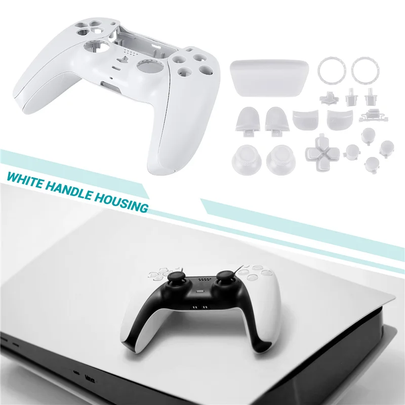 

BNVN-4X Repair Part For PS5 BDM-010 Controller Housing Shell Game Controller Shell Cover With Buttons White