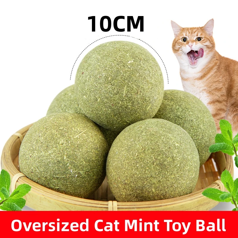 

10CM Large Catnip Gall Ball Automatic Cat Teasing Ball Super Large Healthy Natural Lickable Mint Ball Toy Cat Snack Cat Supplie