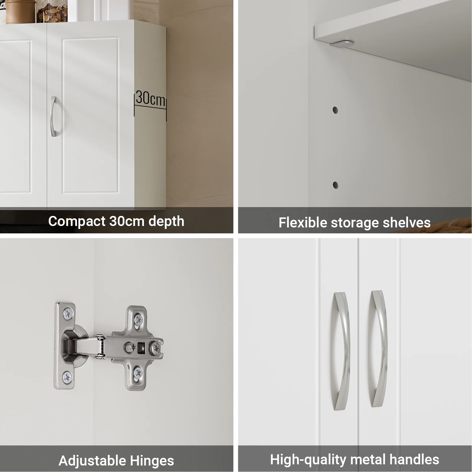 SoBuy FRG231-L Hängeschrank Badezimmerschrank Hängend Wandschrank mit Verstellbarem Regal Für Bad, Küche, Wohnzimmer 90x60x30cm – Detail 12