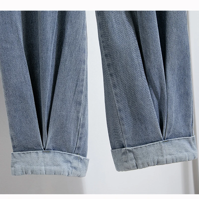 Grande taille jean pour femmes 2025 automne nouveauté haute taille élastique sarouel Denim pantalon Style coréen mode bleu jean femme