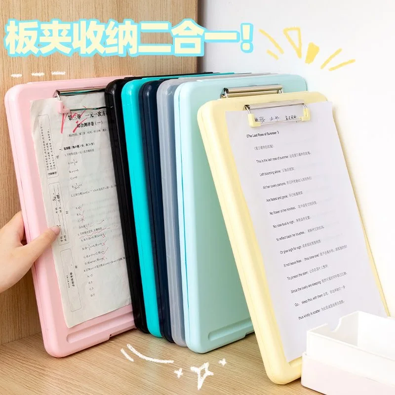 Imagem -04 - Grande Capacidade a4 Clipboards File Folder Box Sturdy Plate Clip Design Multifuncional para Armazenamento Eficiente de Papel para Estudantes