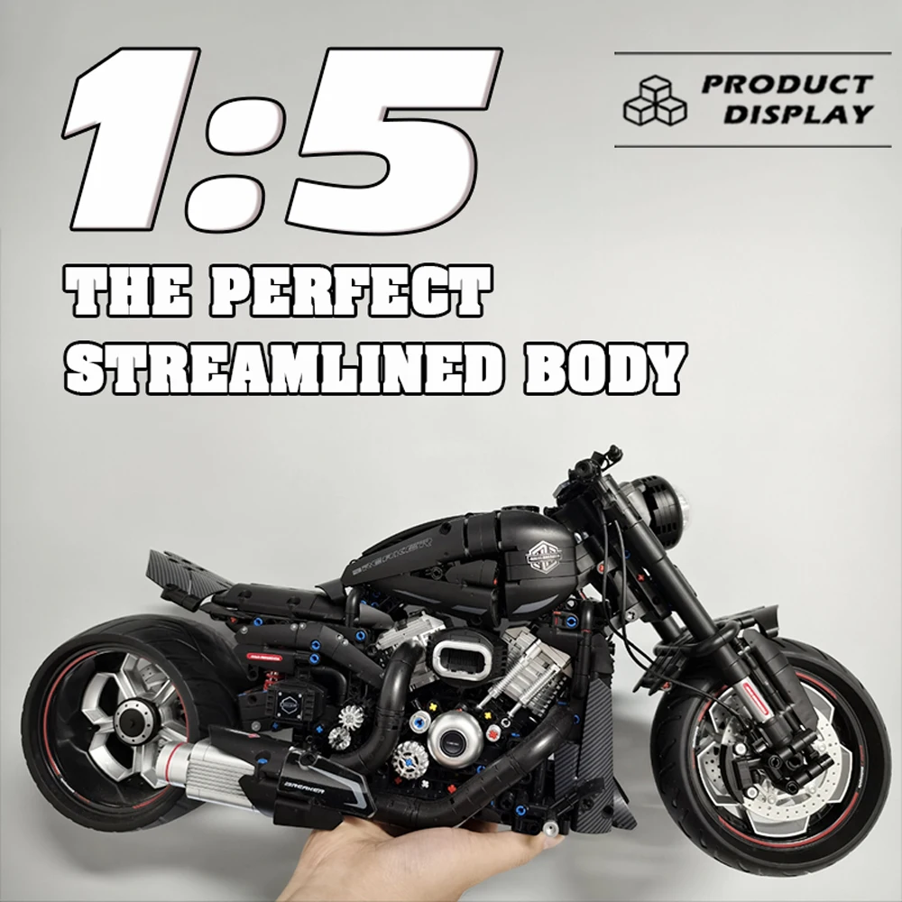 الذهب الجناح بجولة دراجة نارية نموذج اللبنات التقنية 1:5 مقياس دراجة نارية الطوب مكتب الديكور الجمعية مجموعة لعب الاطفال #3