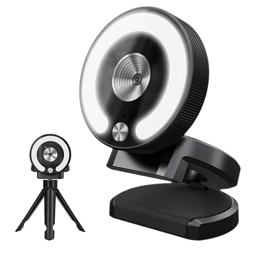 Efficiente webcam 4K HD Mini fotocamera con luce di riempimento Computer portatile per PC dal vivo