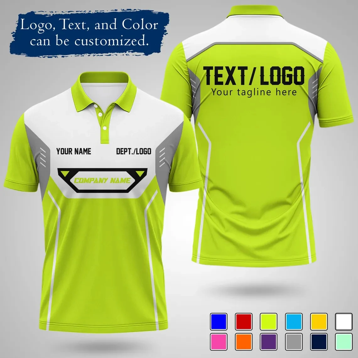 Personalized Team Polo Shirt Custom Name Logo and Department Print Quick Dry Uniform for Business Staff Bulk Order Available