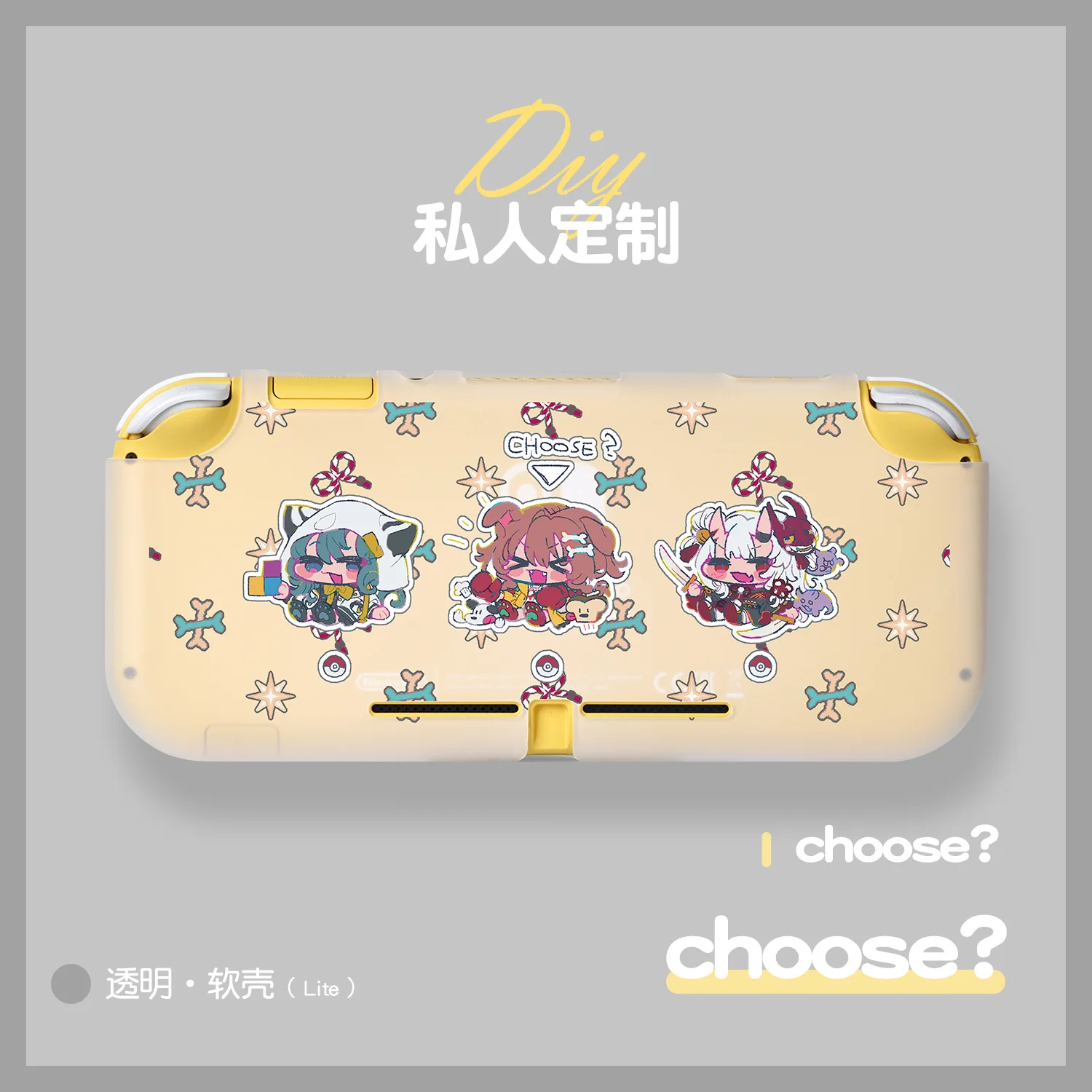 Transparent Soft Protective Carrying Case For Nintendo Switch/Oled/Lite Decorative Anti-fall Anti-slid TPU Cover Customized Pics