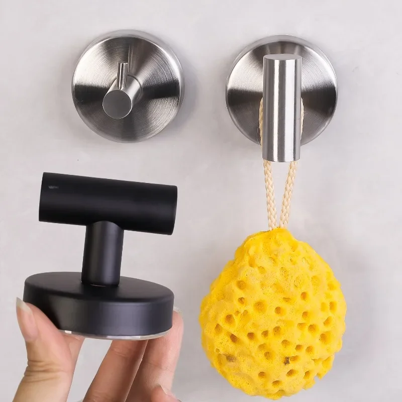 1/4pcs Suction Cup Hooks Wall Mount Punch-free Bathroom Holders Stainless Steel Waterproof Towel Hangers Strong Adsorption Hooks