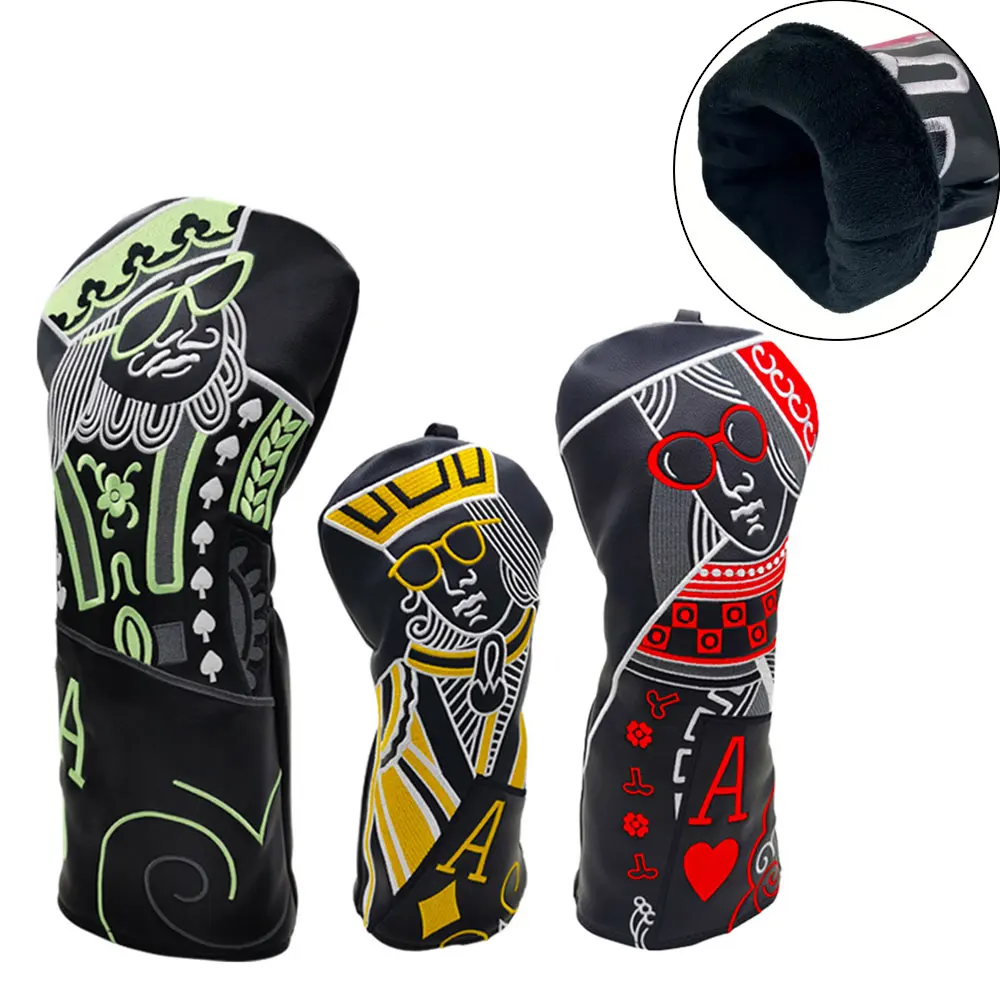 

1pc Golf Club Head Covers PU Fabric for Hybrid Driver Fairway Wood Soft Inner Lining Scratch Resistant Putter Headcovers
