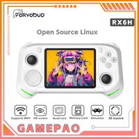 NEW RX6H Retro Handheld Game Console Linux System 3.5 Inch IPS Screen Portable Pocket Video Player 64GB 128GB Games Kid Gift