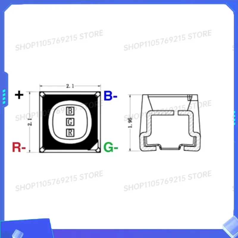 for Kinglight 1000pcs SMD LED 1921 RGB Lamp Beads Red Green Blue Full Color 1921RGB Outdoor