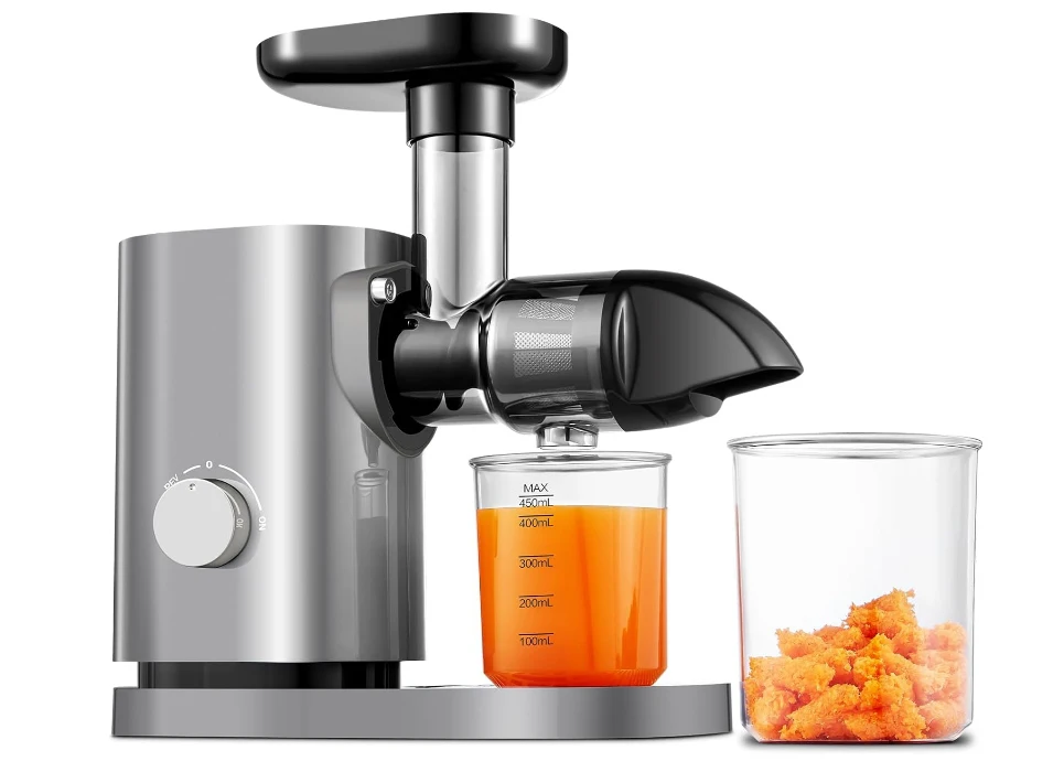 Slow chewing juicer, quiet motor easy cleaning brush - fine grinding without filtering fruit and vegetable cold juicer