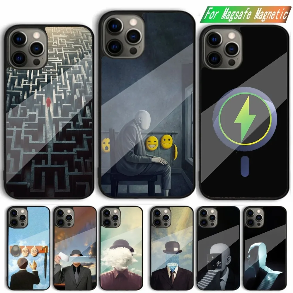 

Art Rene Magritte Phone Case For iPhone 15,14,13,12,11,Plus,Pro,Max Mini Magsafe Magnetic Wireless Charging