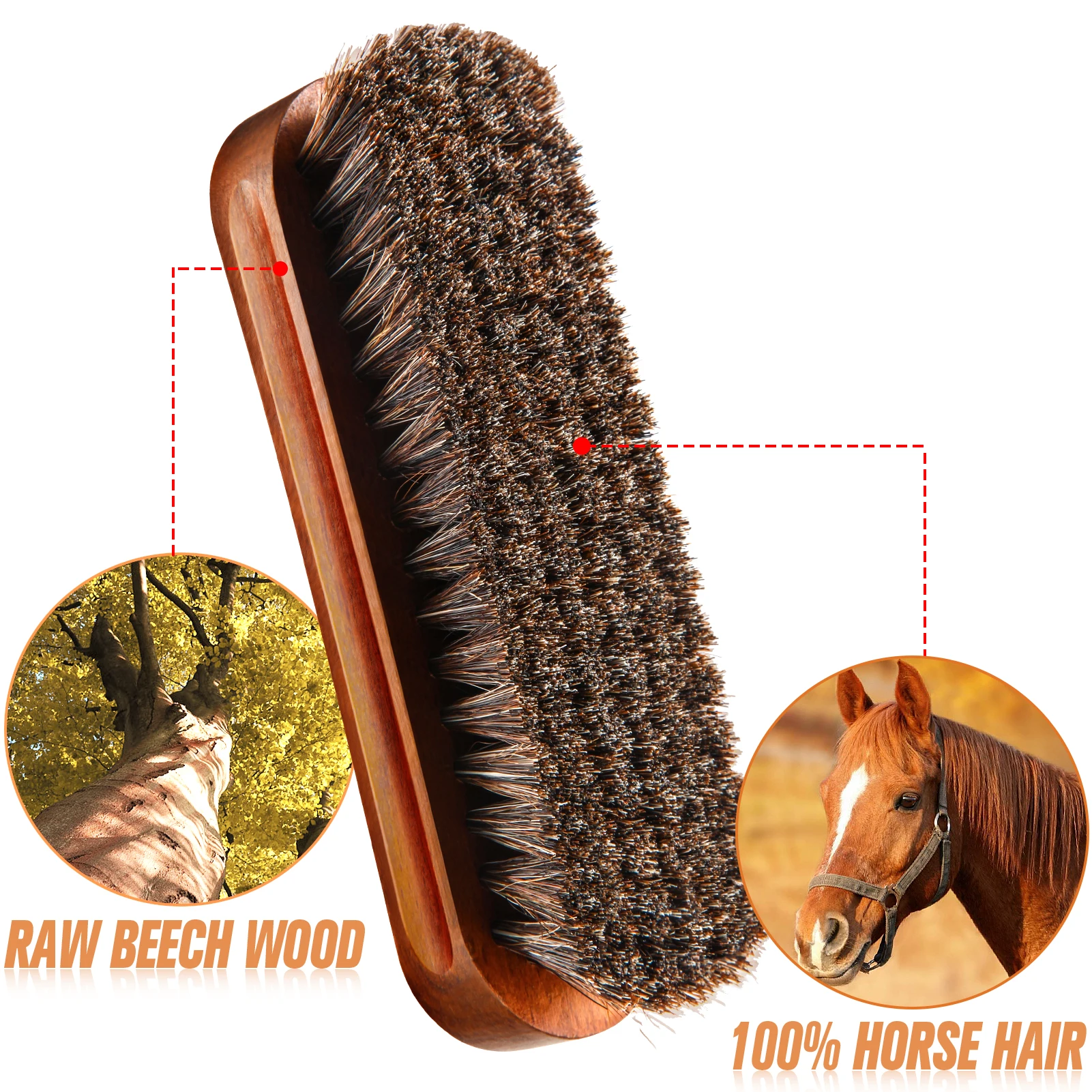 Soft horsehair leather cleaning brush Car interior details Cleaning tool for car cleaning and washing