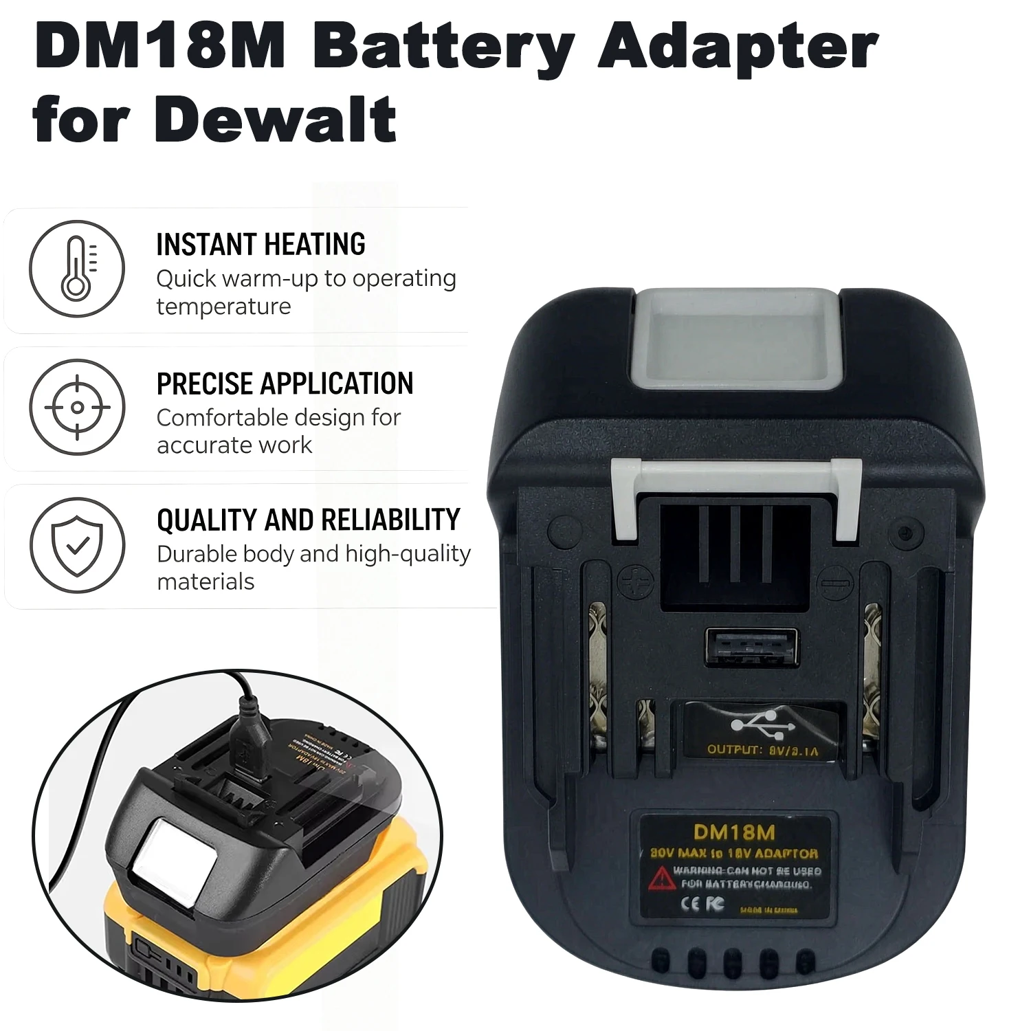 DM18M Battery Adapter for Dewalt 18v-20v for Milwaukee 18v Lithium Batteries,Compatible with for Makita 18 v Cordless Power Tool