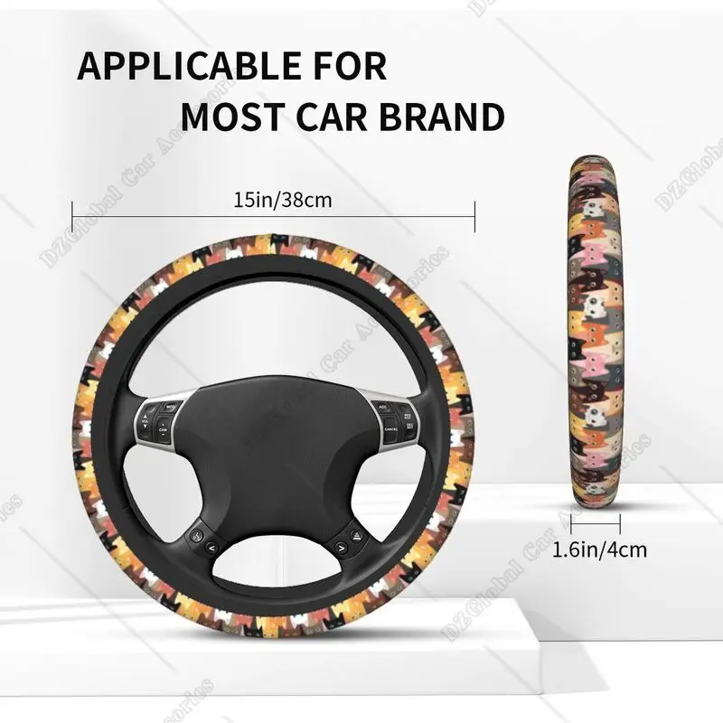 Colorato divertente gatti gattino animali coprivolante per le donne antiscivolo Auto Car Wrap Cover accessori per ragazza 15 pollici