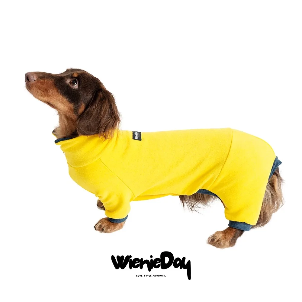 

Fashion Spring Winter Cashmere for Wiener Dog Yellow Long Sleeves Undershirt for Wiener Dog Autumn Loungewear for Badger Dog