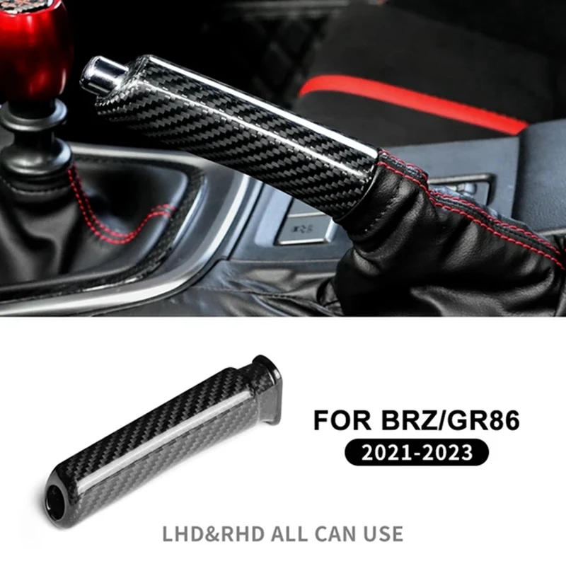 Car Carbon Fiber Hand Brake Cover Hand Brake Grip Case Shell Trim For Subaru BRZ Toyota GR86 Handbrake Stickers