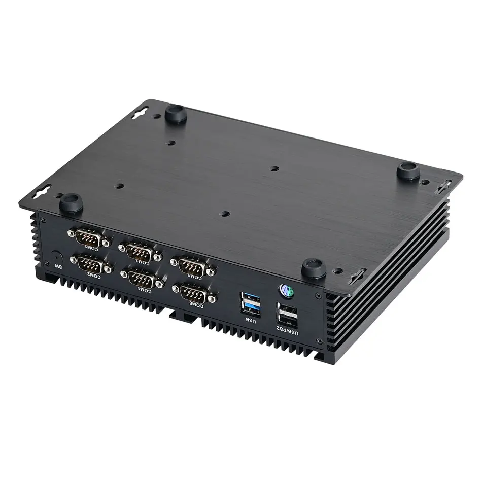 Computador industrial, aim07, intel core i7 6500u 7560u, mini computador fanless, ipc, 4g, windows 11 ou linux ubuntu, 2lan, gpio, 6com rs232 422