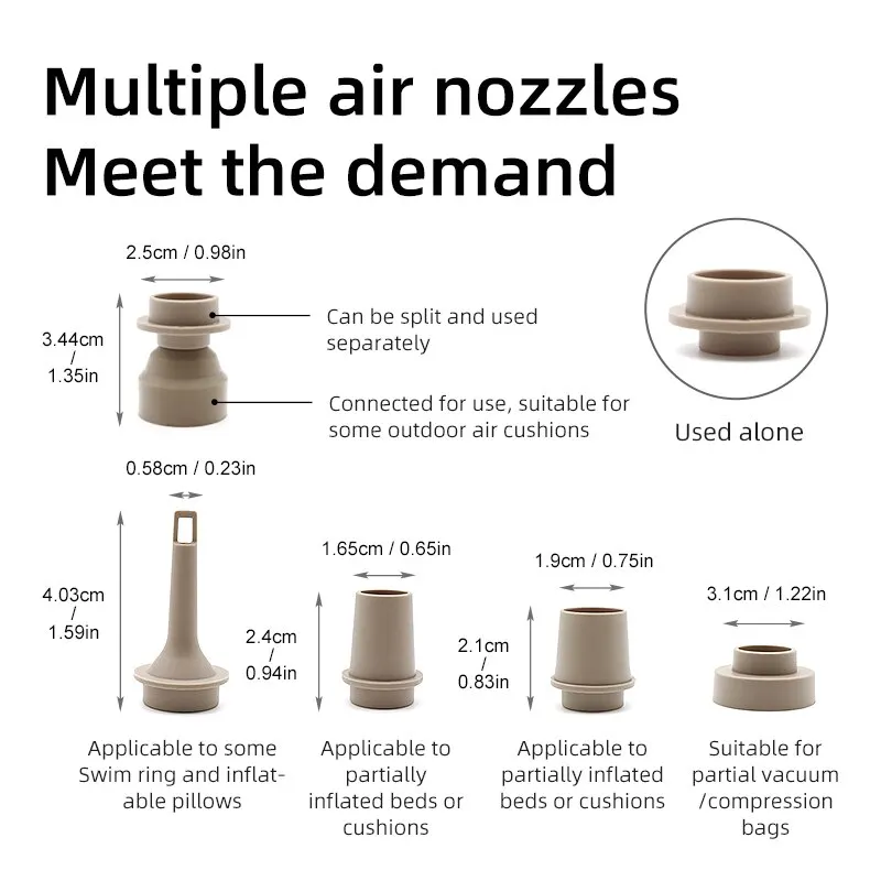 Elektrische luchtpomp Draagbare draadloze luchtcompressor Inflator/deflatorpompen voor opblaasbare kussens Luchtbedden Boot Zwemmen Ring