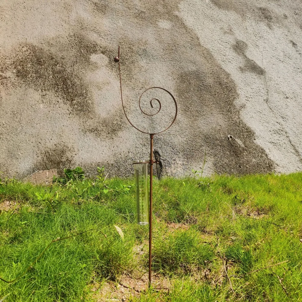 Antique-Finish Metal Snail Rain Gauge Built for Outdoor Durability and Designed to Complement for traditional Garden Themes