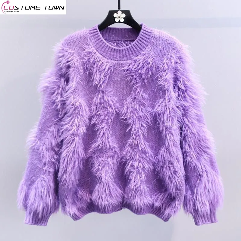 

Autumn and Winter New Korean Edition Reduced Age Sweater Imitation Fur Mink Top Gentle Thickened Knitted Top