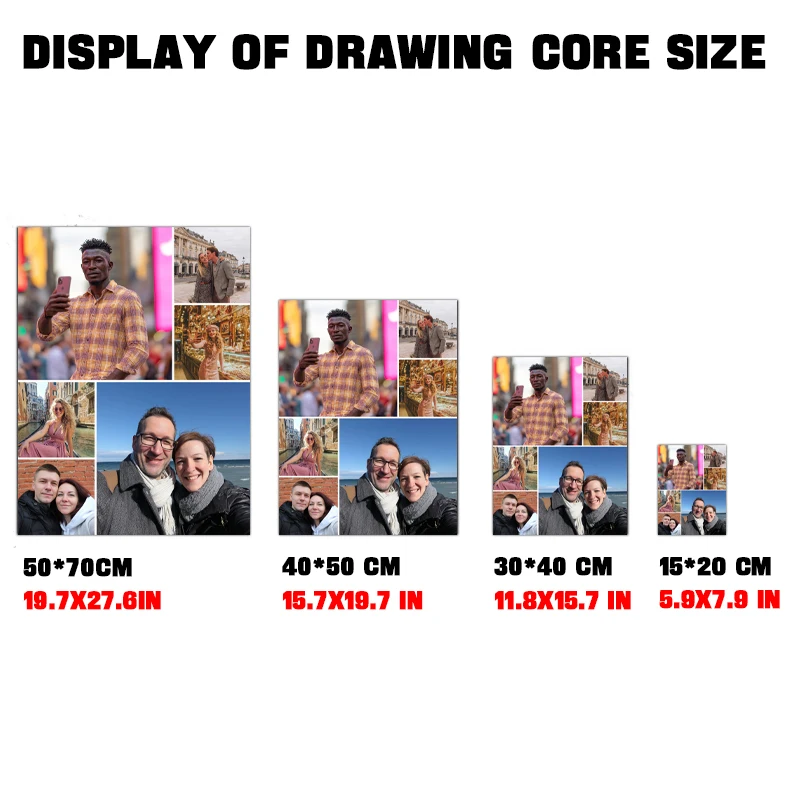 1 buah poster kustom multi-foto kolase, kenangan untuk keluarga, kolase dekorasi rumah, foto keluarga, lukisan kanvas tanpa bingkai