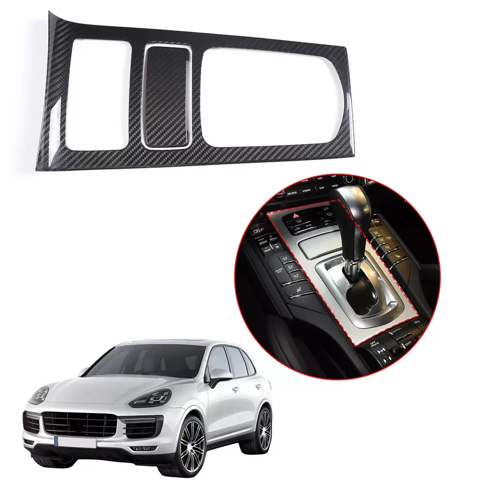 

Real Carbon Fiber Gear Shift Panel Cover Trim For Porsche Cayenne 958 2011-2017