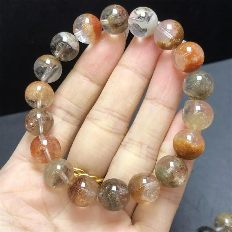 14MM Natural Colored Garden Quartz Bead Bracelet Reiki Healing High Quality Gemstone Fashion Jewelry Gift 1pcs