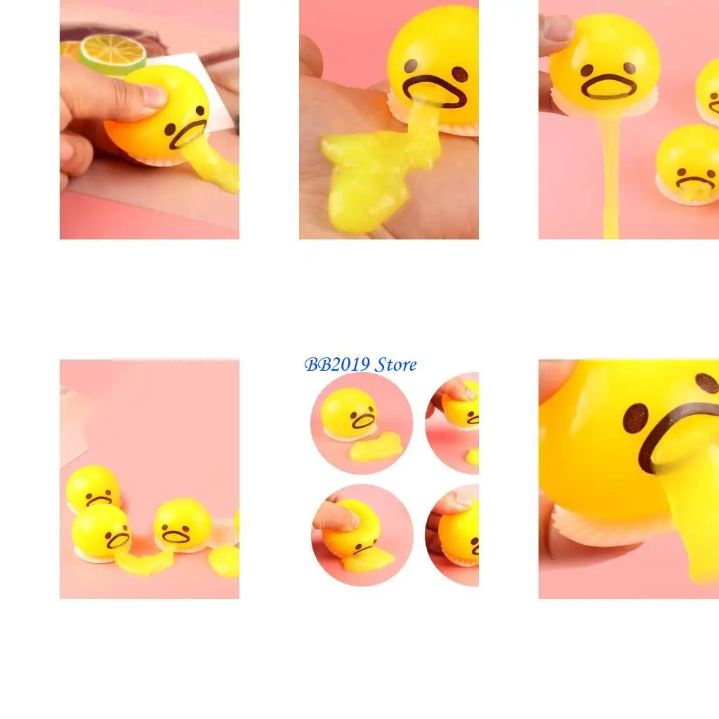 

Q0KB Prank Joke Props Out Egg Yolk Toy for Party Family Game Props Desktop Decor Sensory for Stress Release