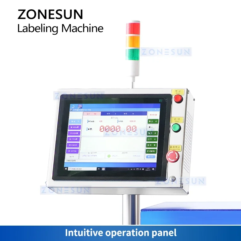 Zonesun Automatic Vegetable Fruit Weigh Price Labeler Flat Shape Labeling Equipment Dynamic Weighing Labeling System ZS-TB650