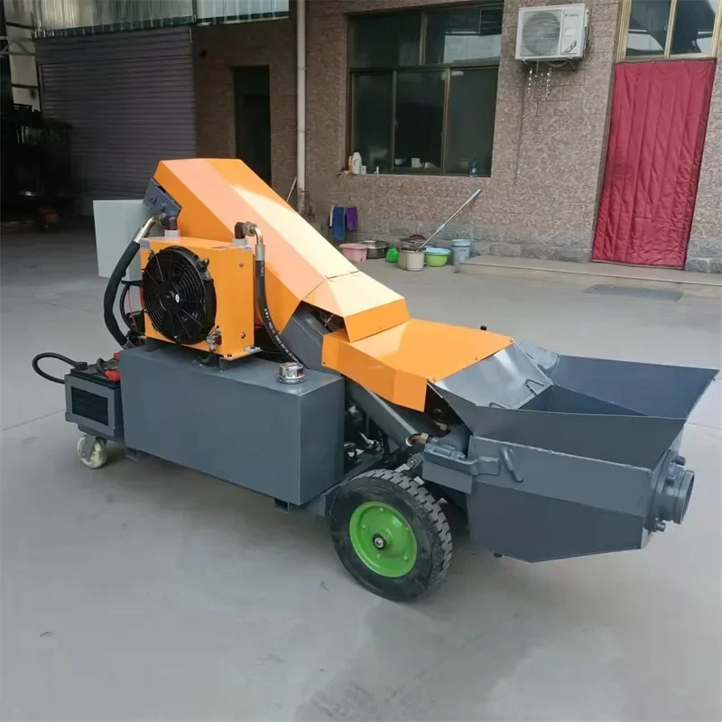 Hot Sale Diesel Motor Concrete Pump Machine Heavy Equipment Concrete Pump Portable Trailer Cement Mounted Concrete Mixer Pump