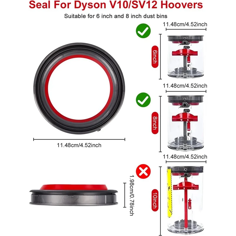 Dust Container Top Fixed Sealing Ring For Dyson V10 SV12 Vacuum Cleaner Repair Part Accessories