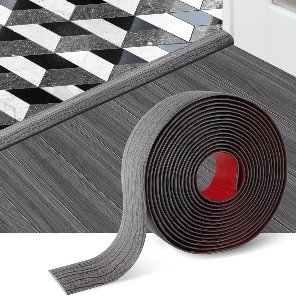 NEU Selbstklebender Bodenübergangsstreifen Teppich zum Fliesen Flache Schwellenabdeckung Schneidbarer PVC-Kantenverkleidungsstreifen für den Türbereich