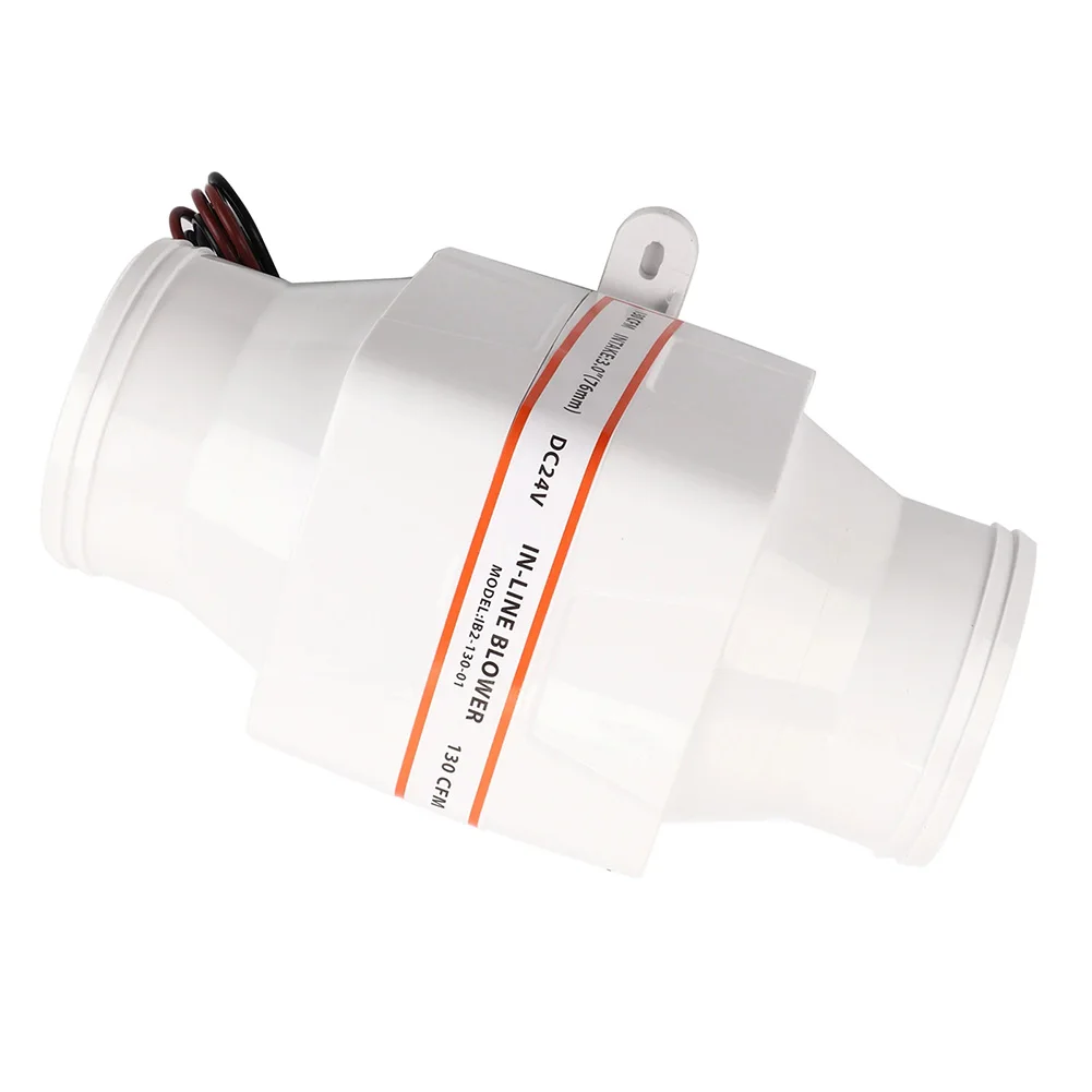 3 بوصة مضمنة مروحة تهوية بحرية منفاخ آسن لليخوت/RV مع تدفق هواء 130 CFM ABS البلاستيك وأقواس تركيب مصبوبة #2