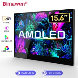 Bimawen 15.6 inch OLED 4K/1080P Touch Portable Monitor 1MS Gaming Monitor 100%DCI-P3 Laptop Screen w/VESA&Case for Switch PS4/5